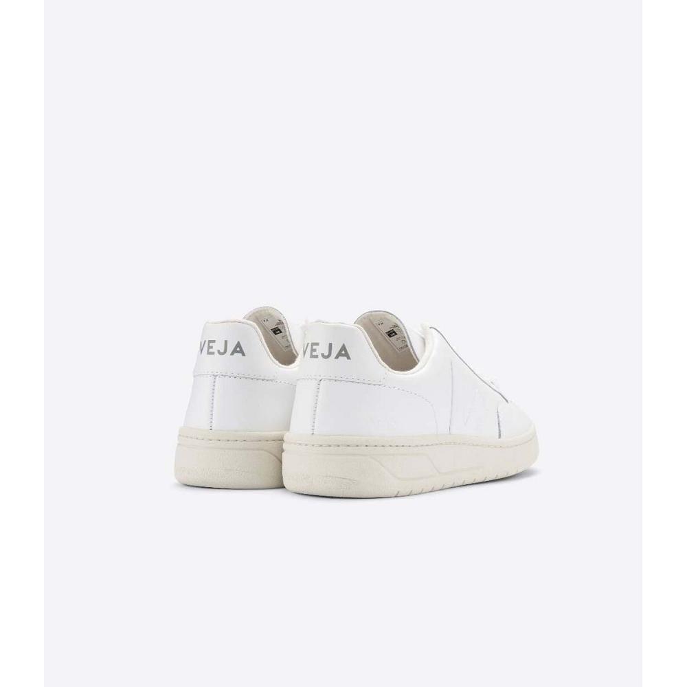 Men's Veja V-12 LEATHER Sneakers White | ZA 345YXF